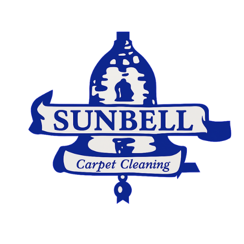 Sunbell Carpet Cleaning logo in blue and white design